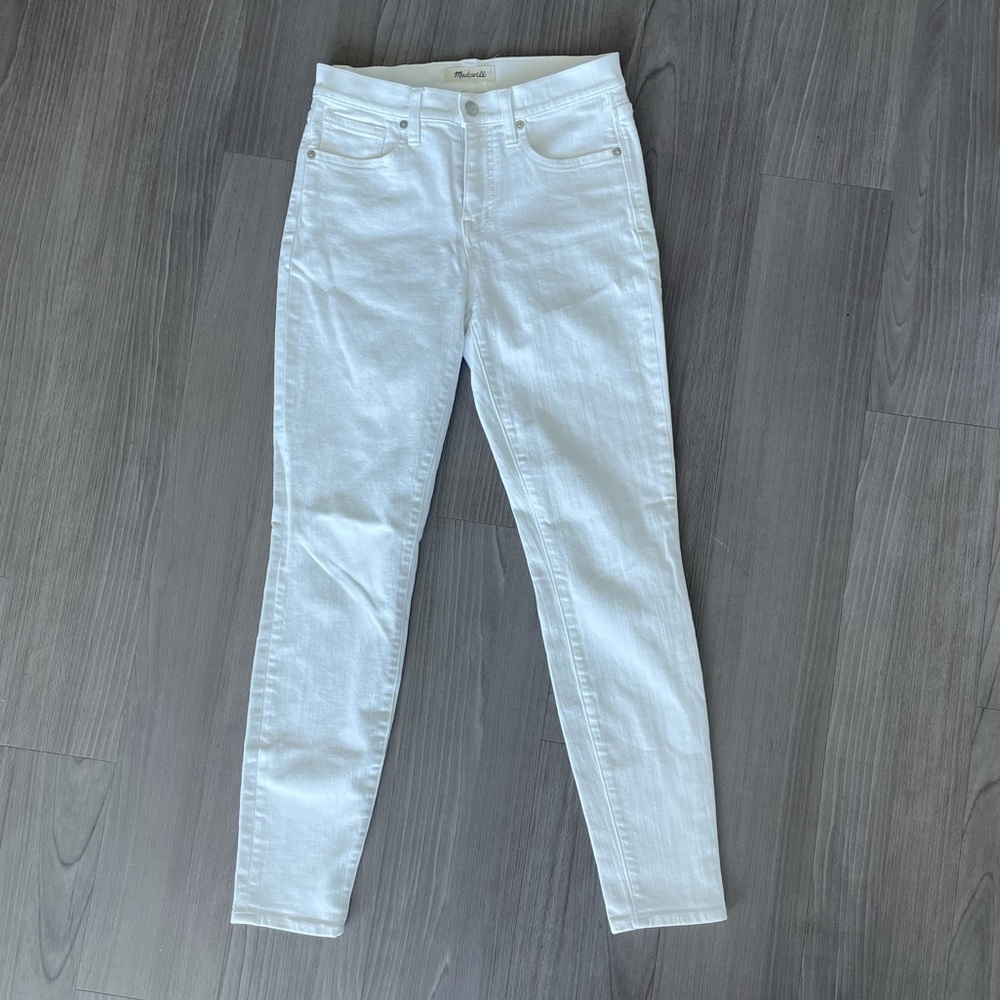 Madewell high-rise white skinny jeans